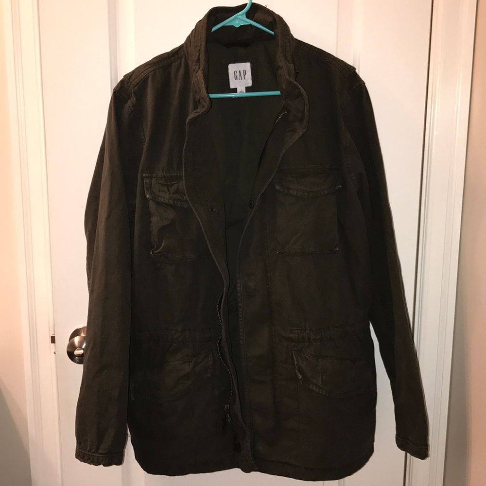 UTILITY JACKET OLIVE GREEN DURABLE THICK COTTON